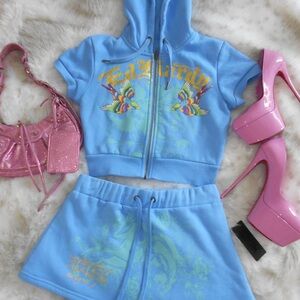 Ed Hardy Blue Women's Shorts Set